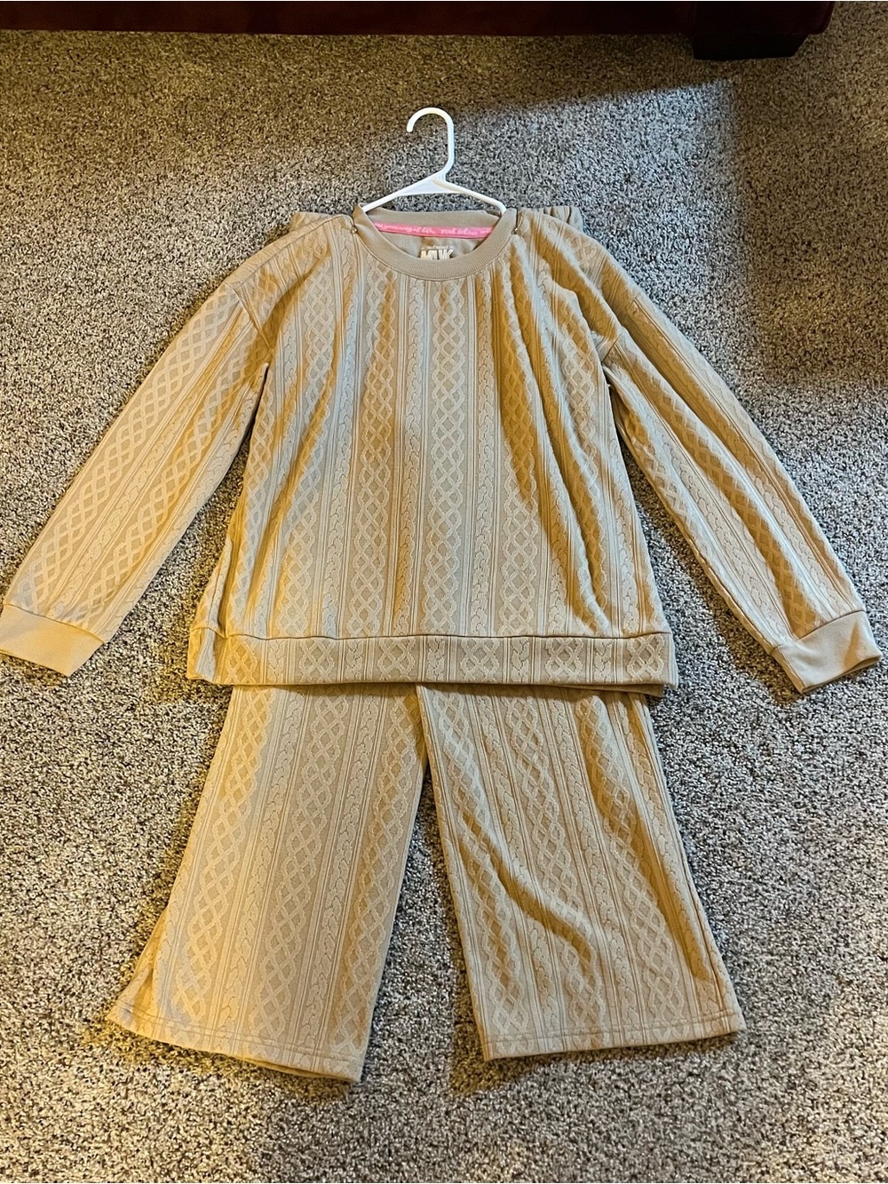 Muk Luks Tan Patterned 2 Piece Set
